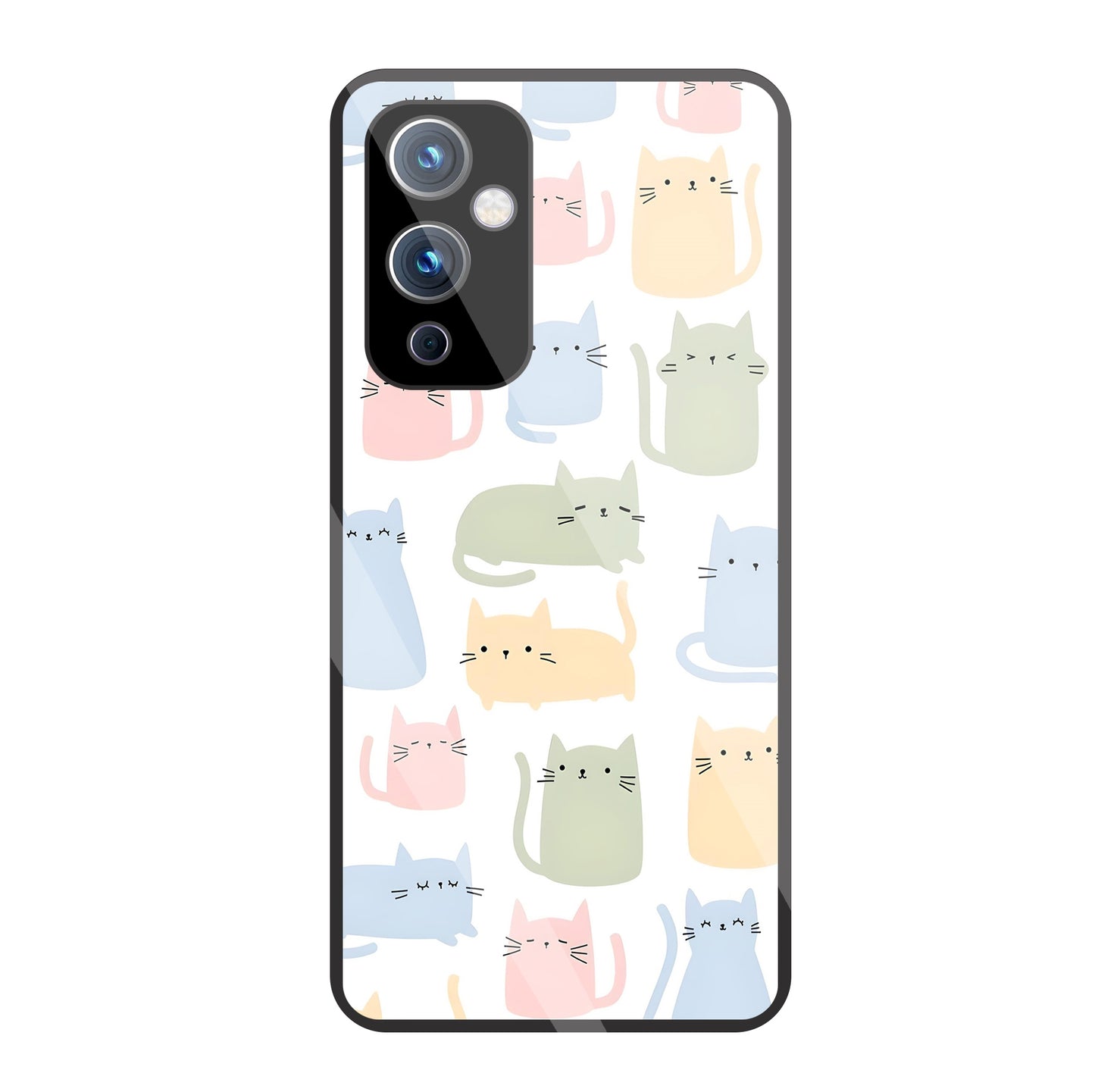 Multicolor cat  Glass Case For OnePlus 9