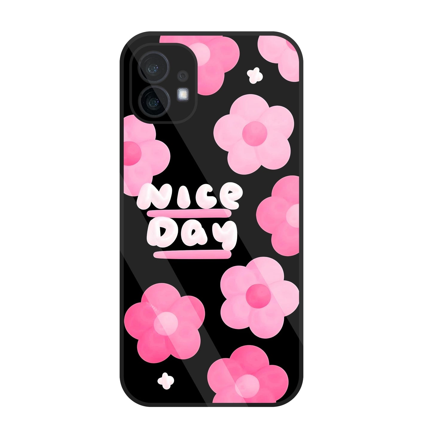 Nice Day Pink Flower Glass Case For Nothing Phone 1
