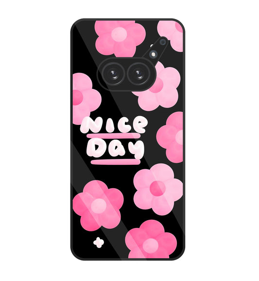 Nice Day Pink Flower glass Case For Nothing Phone 2A