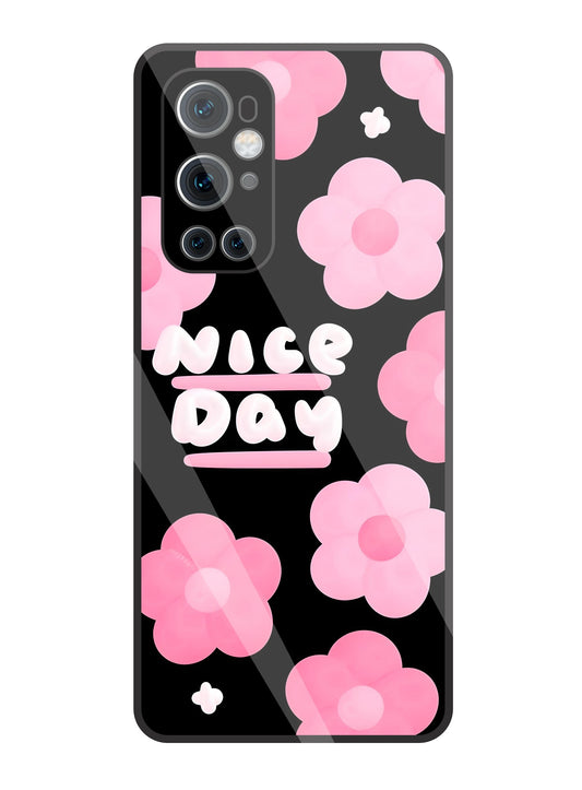 Nice Day Pink Flower Glass Case For OnePlus 9 Pro