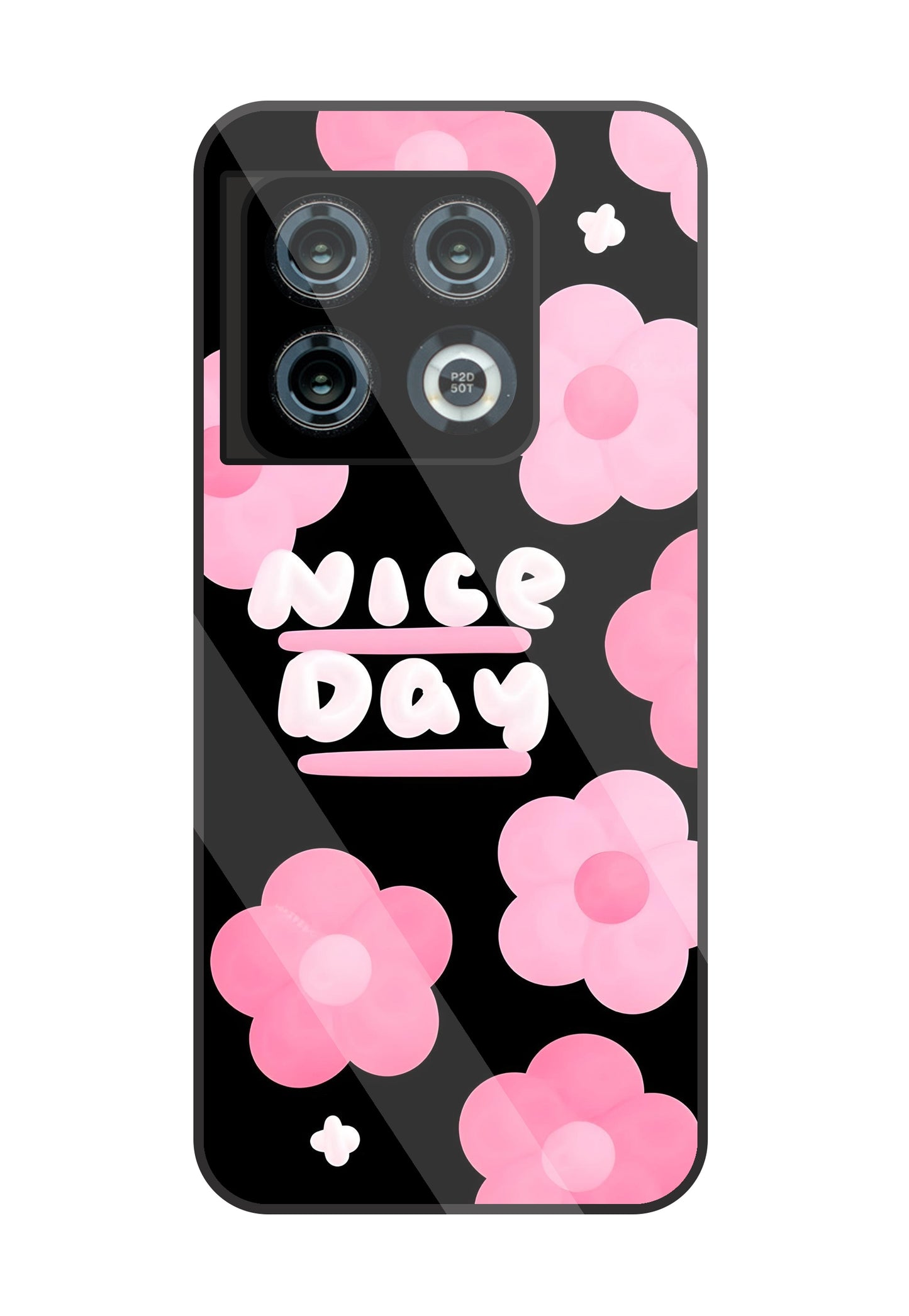Nice Day Pink Flower Glass Case For OnePlus 10 Pro