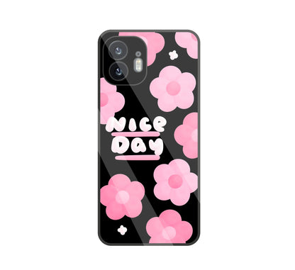 Nice Day Pink Flower glass Case For Nothing Phone 2