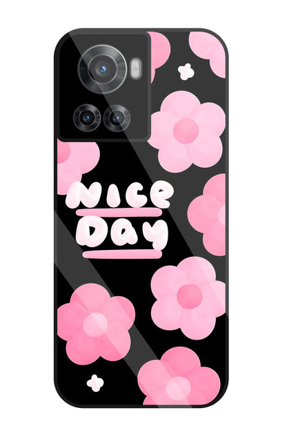 Nice Day Pink Flower Glass Case For OnePlus 10R