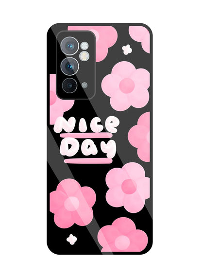 Nice Day Pink Flower Glass Case For OnePlus 9RT