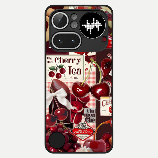  Aesthetic Cherry Tea Glass Case For Nothing Phone 4A Pro back cover – full design glossy printed glass finish