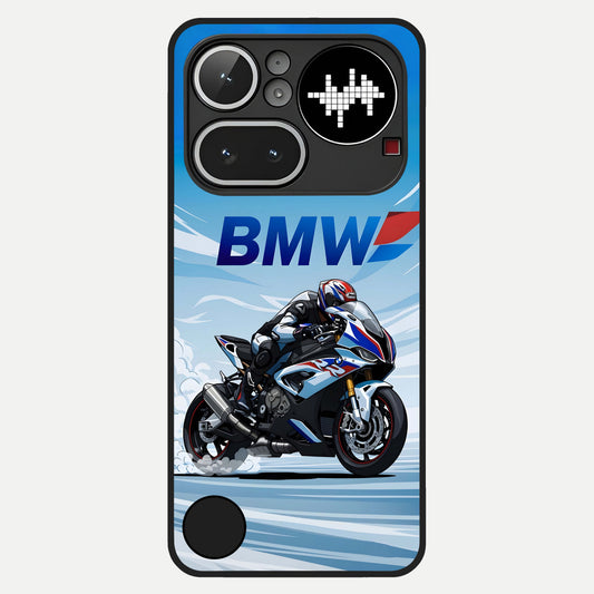  BMW Power Drift Glass Case For Nothing Phone 4A Pro back cover – full design glossy printed glass finish