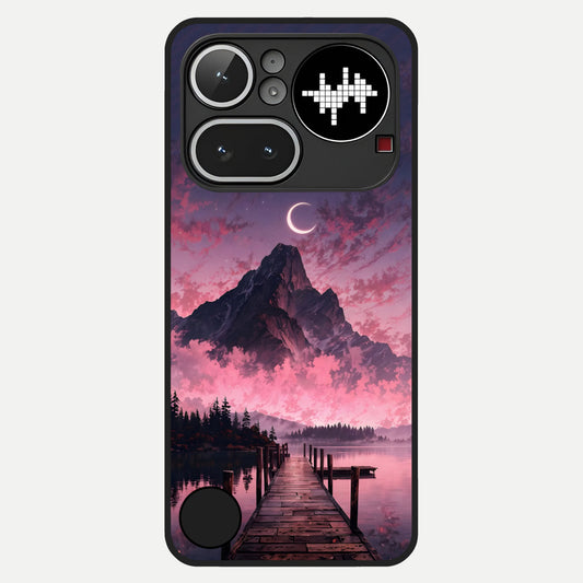  Beautiful Mountain View Glass Case For Nothing Phone 4A Pro back cover – full design glossy printed glass finish