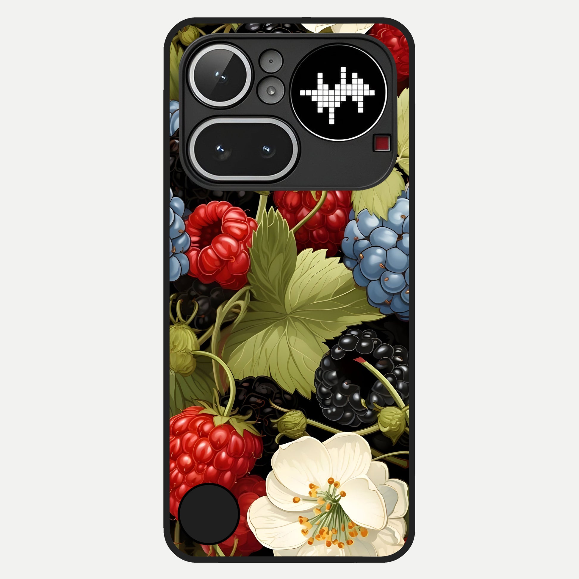 Berry Bloom Charm Glass Case For Nothing Phone 4A Pro back cover – full design glossy printed glass finish