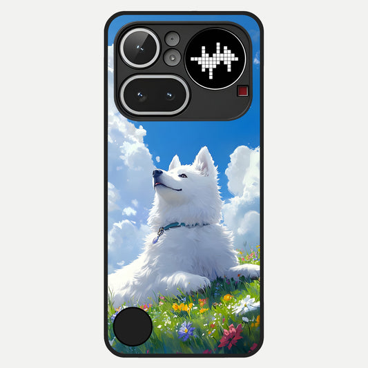  Blissful Cloud Pup Glass Case For Nothing Phone 4A Pro back cover – full design glossy printed glass finish