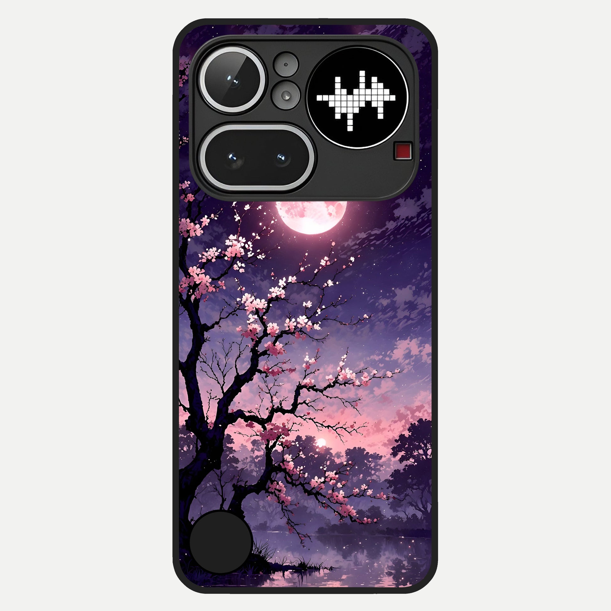  Blossom Pink Moon Glass Case For Nothing Phone 4A Pro back cover – full design glossy printed glass finish