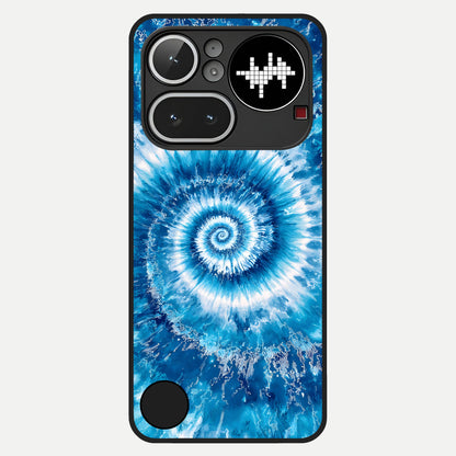  Blue Galaxy Wave Glass Case For Nothing Phone 4A Pro back cover – full design glossy printed glass finish