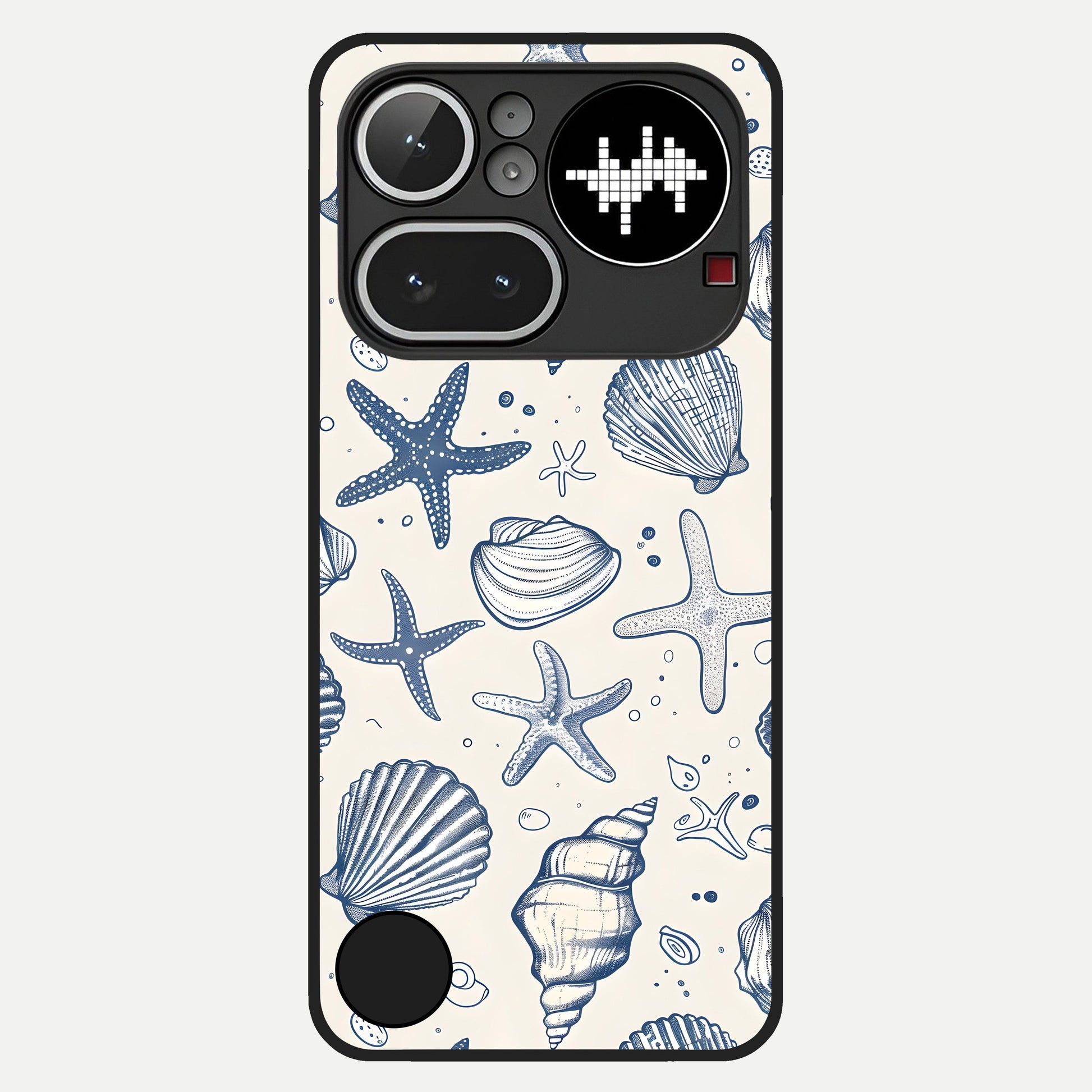  Blue Ocean Outline Glass Case For Nothing Phone 4A Pro back cover – full design glossy printed glass finish