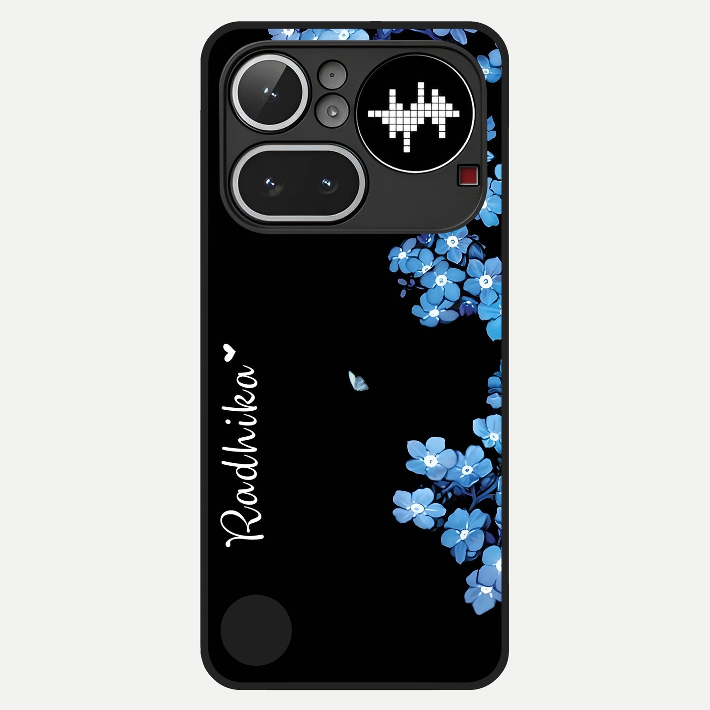  Blue Petal Dream Custom Name Glass Case For Nothing Phone 4A Pro back cover – full design glossy printed glass finish