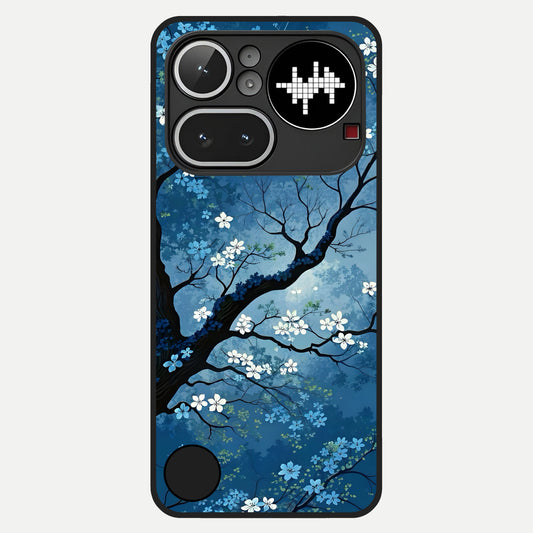  Blue Tree Serenity Glass Case For Nothing Phone 4A Pro back cover – full design glossy printed glass finish