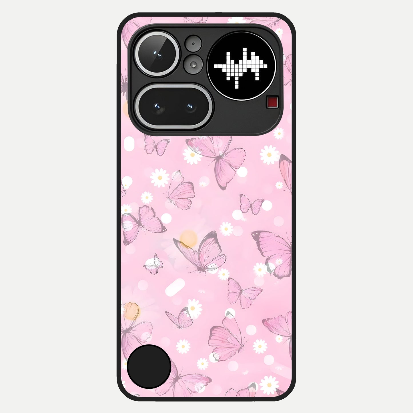  Blush Butterfly Garden Glass Case For Nothing Phone 4A Pro back cover – full design glossy printed glass finish