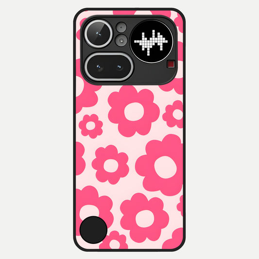  Blush Flower Pop Glass Case For Nothing Phone 4A Pro back cover – full design glossy printed glass finish