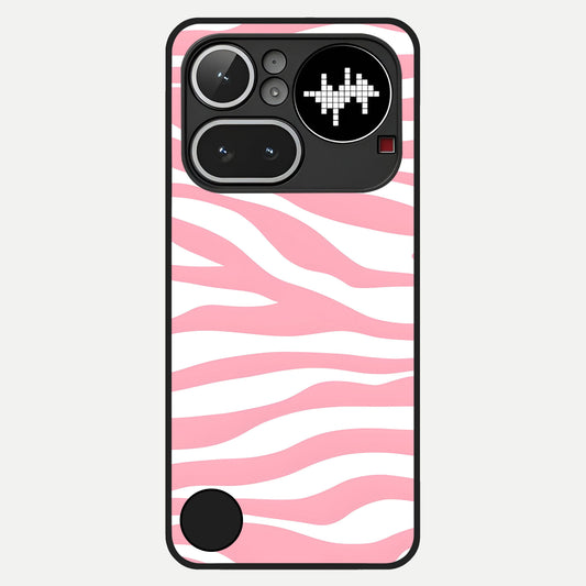 Blush Zebra Flow Glass Case For Nothing Phone 4A Pro back cover – full design glossy printed glass finish