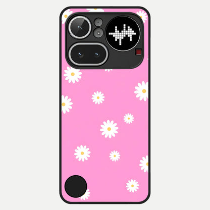  Bubblegum Daisy Pop Glass Case For Nothing Phone 4A Pro back cover – full design glossy printed glass finish