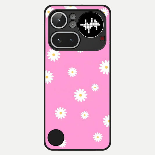  Bubblegum Daisy Pop Glass Case For Nothing Phone 4A Pro back cover – full design glossy printed glass finish