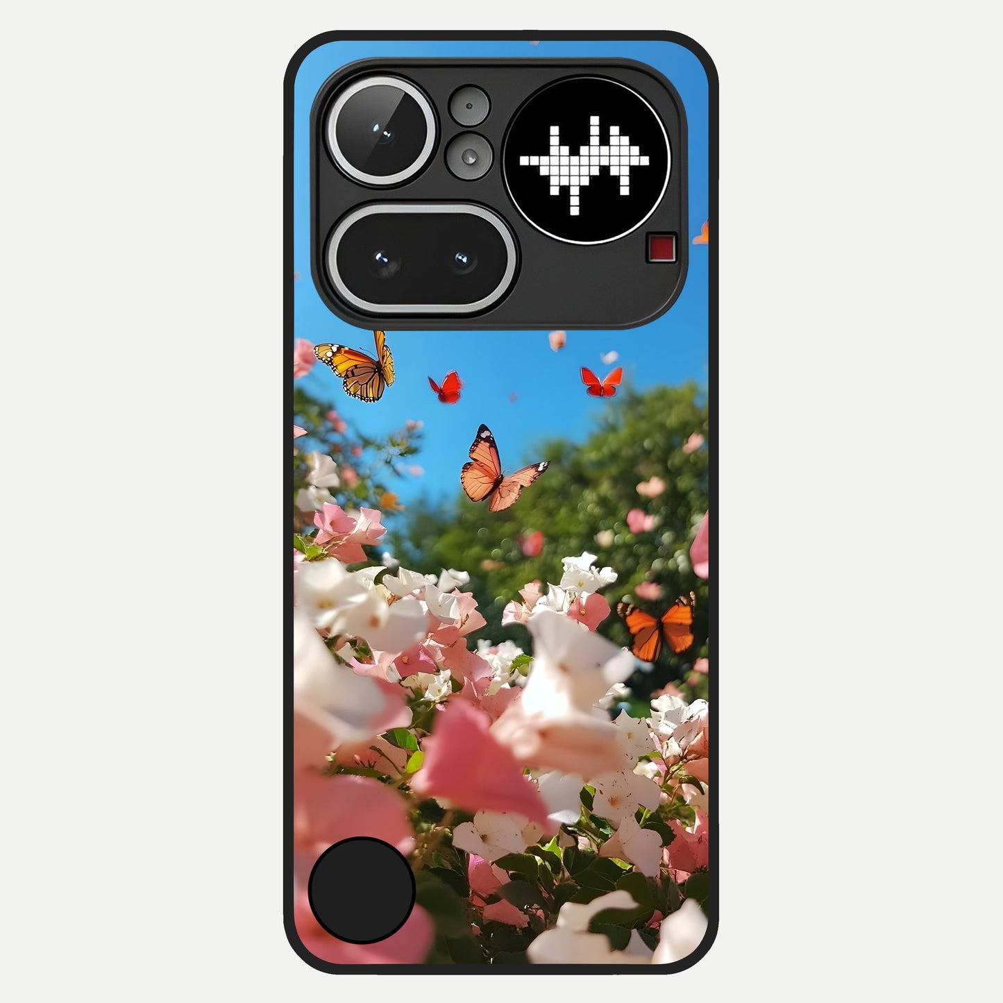  Butterflies In Bloom Sky Glass Case For Nothing Phone 4A Pro back cover – full design glossy printed glass finish