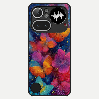  Butterfly Dream Mist Glass Case For Nothing Phone 4A Pro back cover – full design glossy printed glass finish