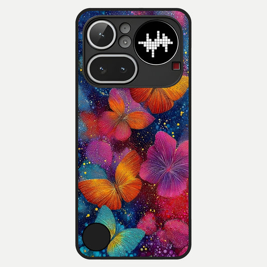  Butterfly Dream Mist Glass Case For Nothing Phone 4A Pro back cover – full design glossy printed glass finish