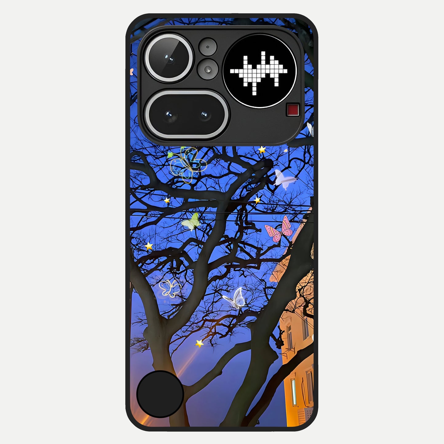  Butterfly Night Magic Glass Case For Nothing Phone 4A Pro back cover – full design glossy printed glass finish