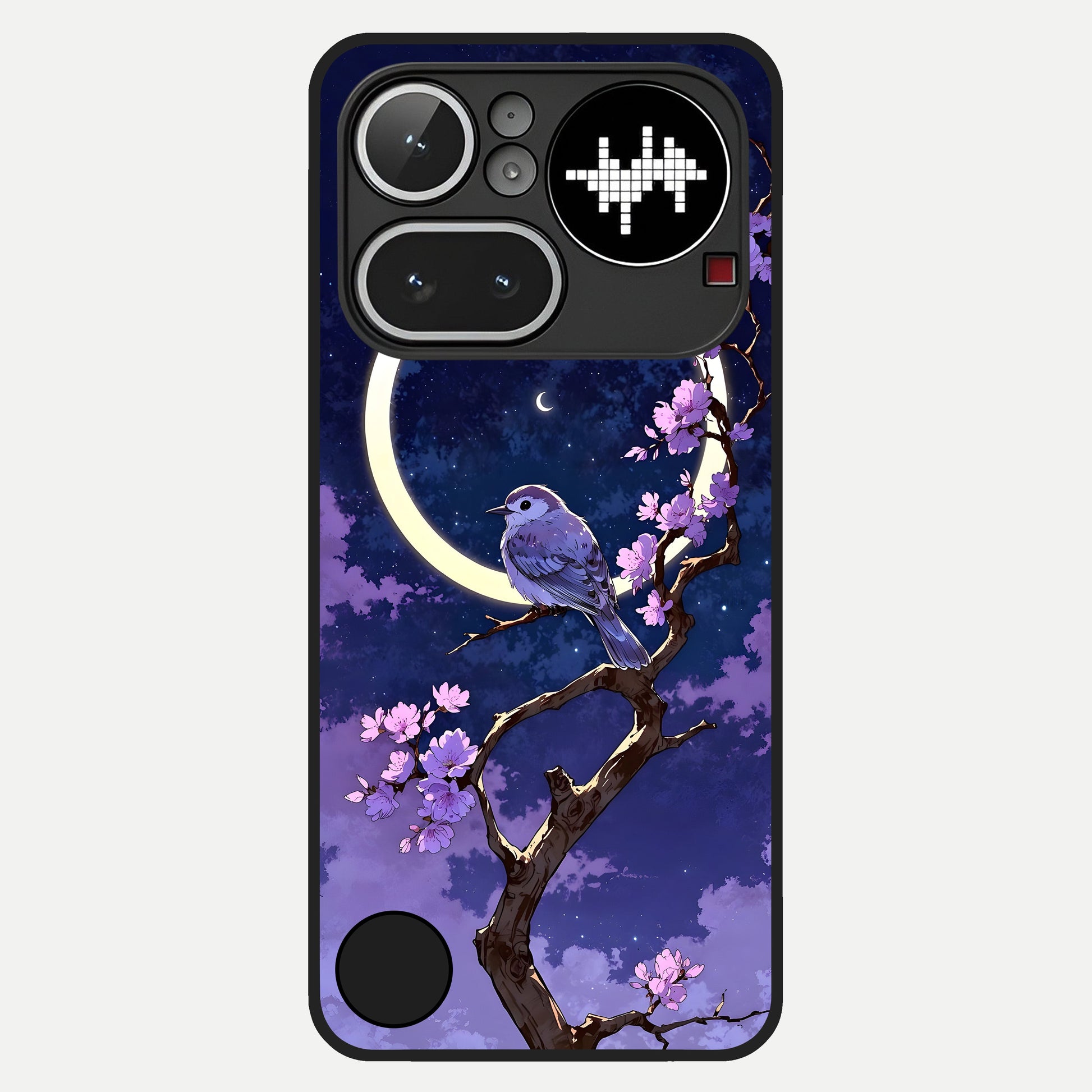  Celestial Bird Blossom Glass Case For Nothing Phone 4A Pro back cover – full design glossy printed glass finish
