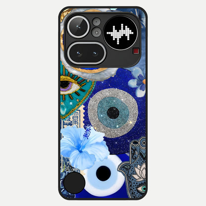  Celestial Blue Vision Glass Case For Nothing Phone 4A Pro back cover – full design glossy printed glass finish