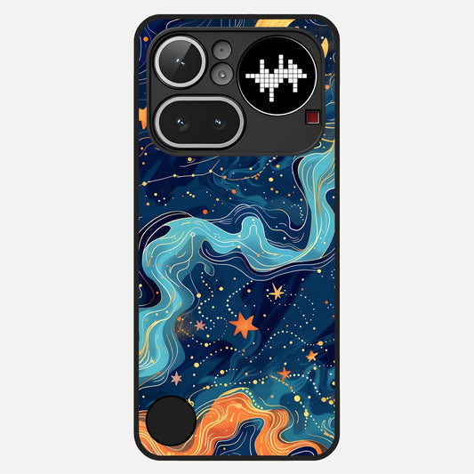  Celestial Dream Flow Glass Case For Nothing Phone 4A Pro back cover – full design glossy printed glass finish