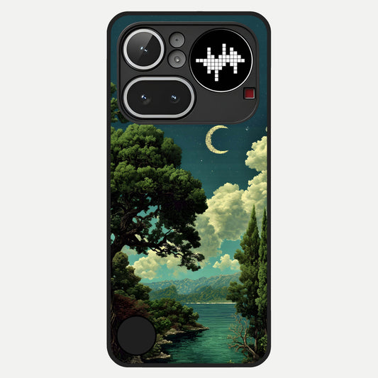  Celestial Lake Peace Glass Case For Nothing Phone 4A Pro back cover – full design glossy printed glass finish