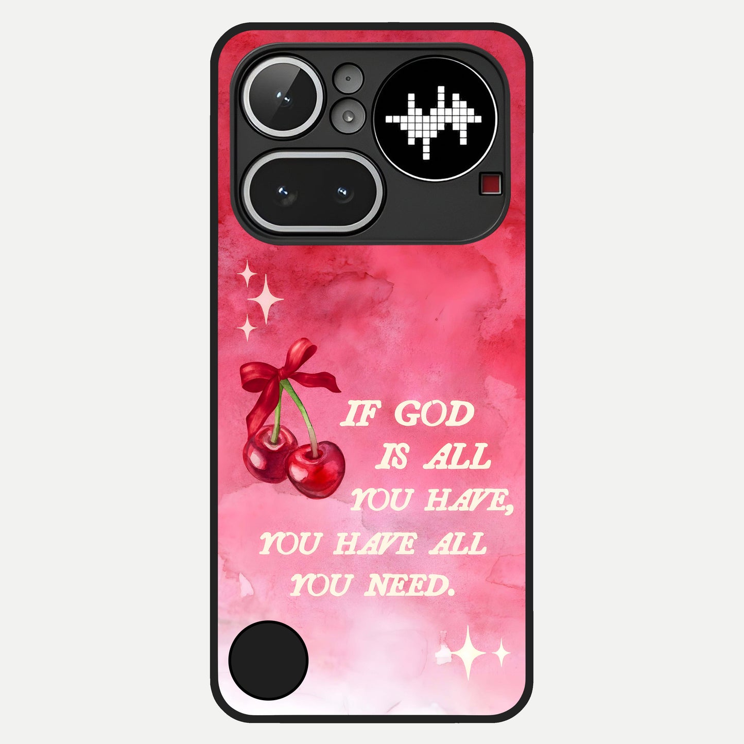  Cherry Quote Glass Case For Nothing Phone 4A Pro back cover – full design glossy printed glass finish