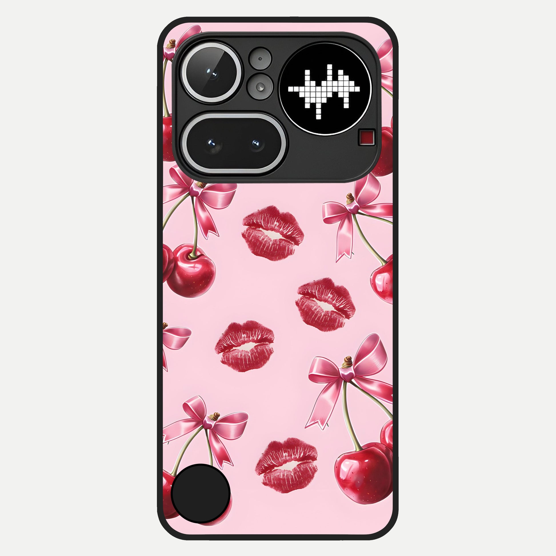  Cherry With Lips Glass Case For Nothing Phone 4A Pro back cover – full design glossy printed glass finish