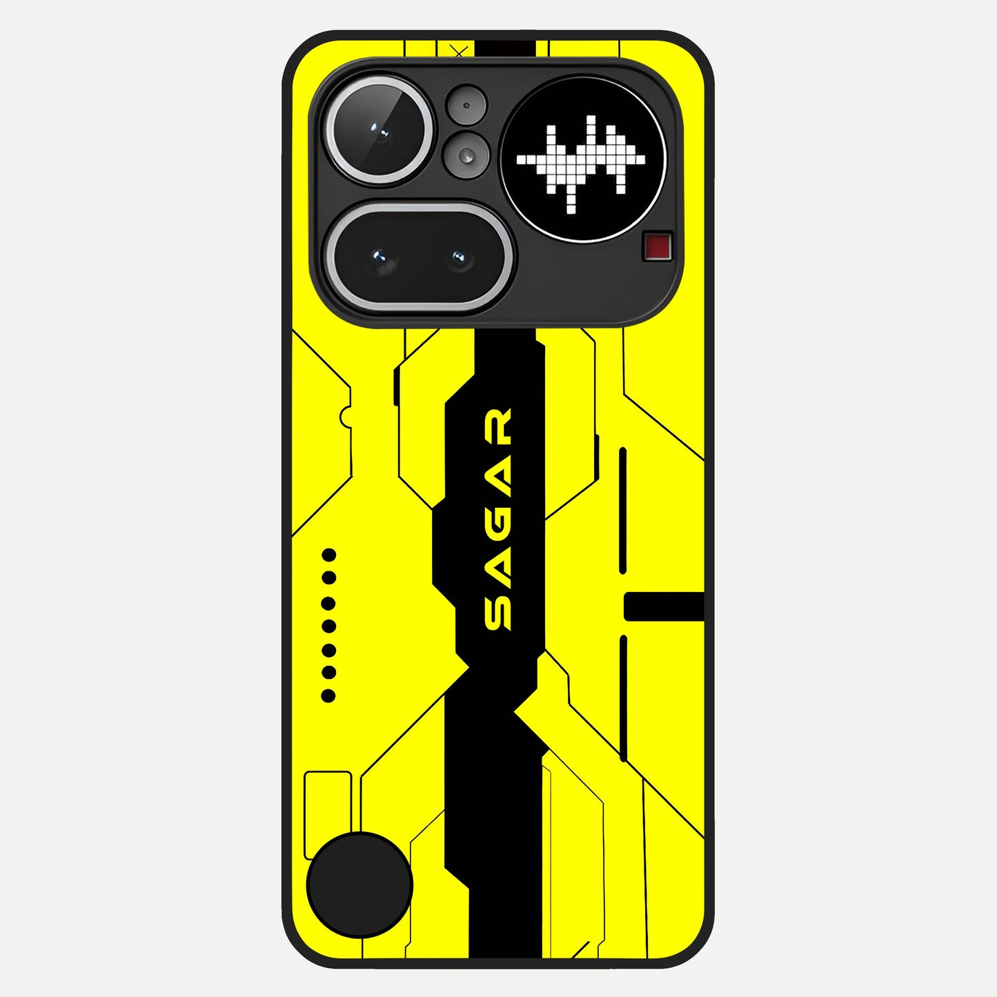 Circuit CYBERPUNK Custom Name Glass Case For Nothing Phone 4A Pro back cover – full design glossy printed glass finish