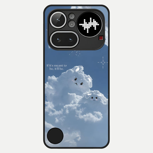  Cloud Bunny Dreams Glass Case For Nothing Phone 4A Pro back cover – full design glossy printed glass finish
