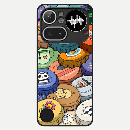  Coins Patterns Glass Case For Nothing Phone 4A Pro back cover – full design glossy printed glass finish