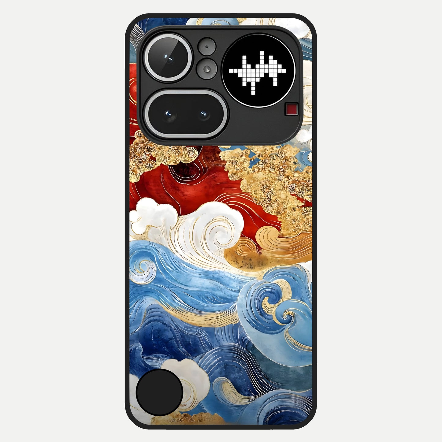 Colored Waves Glass Case For Nothing Phone 4A Pro back cover – full design glossy printed glass finish