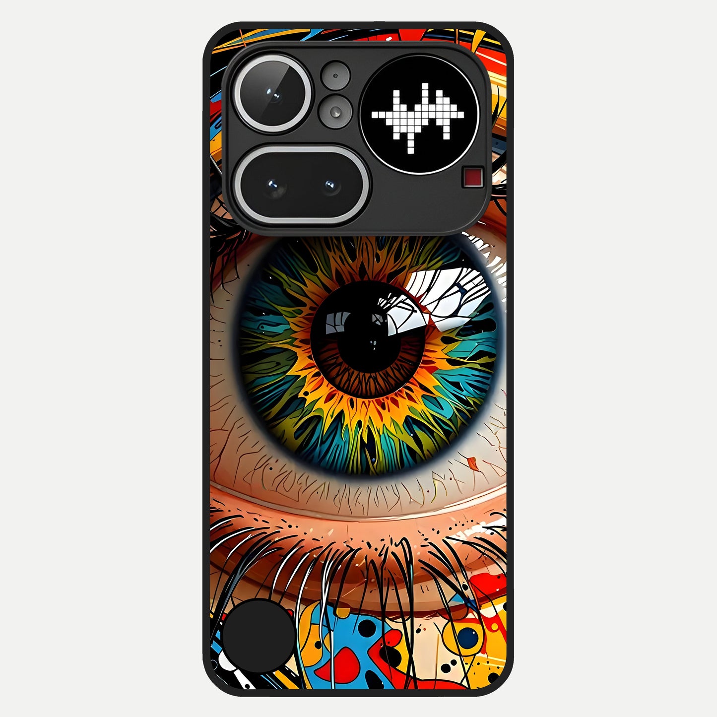  Colorful Eye Glass Case For Nothing Phone 4A Pro back cover – full design glossy printed glass finish