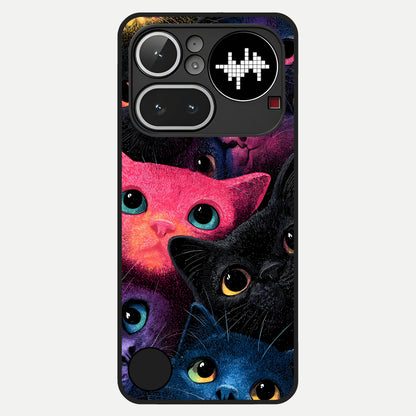 Cosmic Cats Dreams Glass Case For Nothing Phone 4A Pro back cover – full design glossy printed glass finish