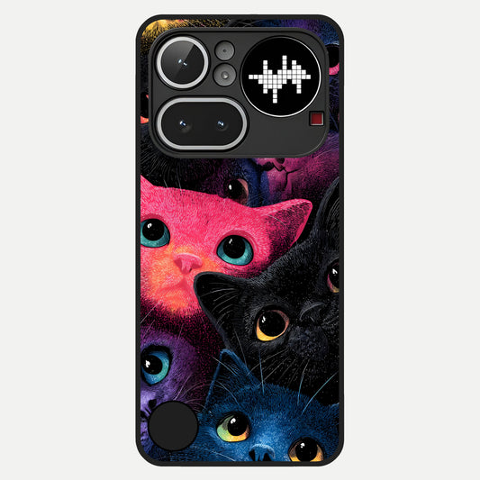  Cosmic Cats Dreams Glass Case For Nothing Phone 4A Pro back cover – full design glossy printed glass finish