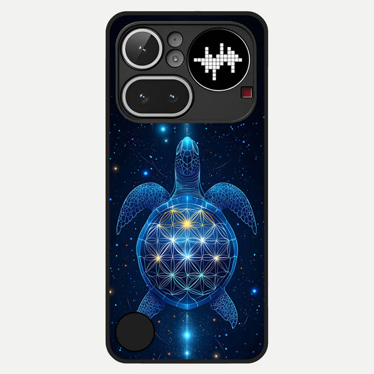  Crimson Blue Turtle Glass Case For Nothing Phone 4A Pro back cover – full design glossy printed glass finish