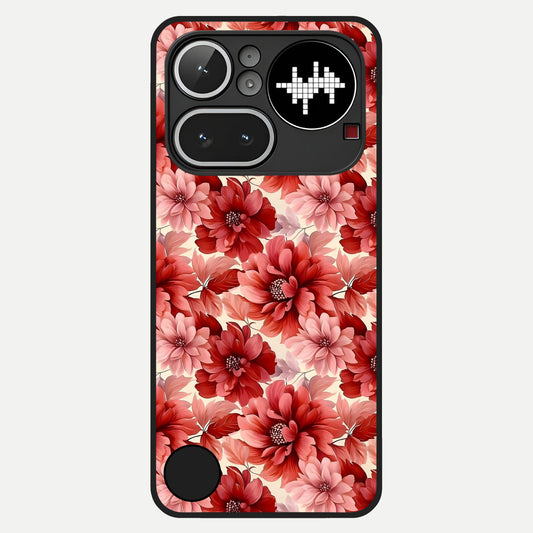  Crimson Love Petals Glass Case For Nothing Phone 4A Pro back cover – full design glossy printed glass finish