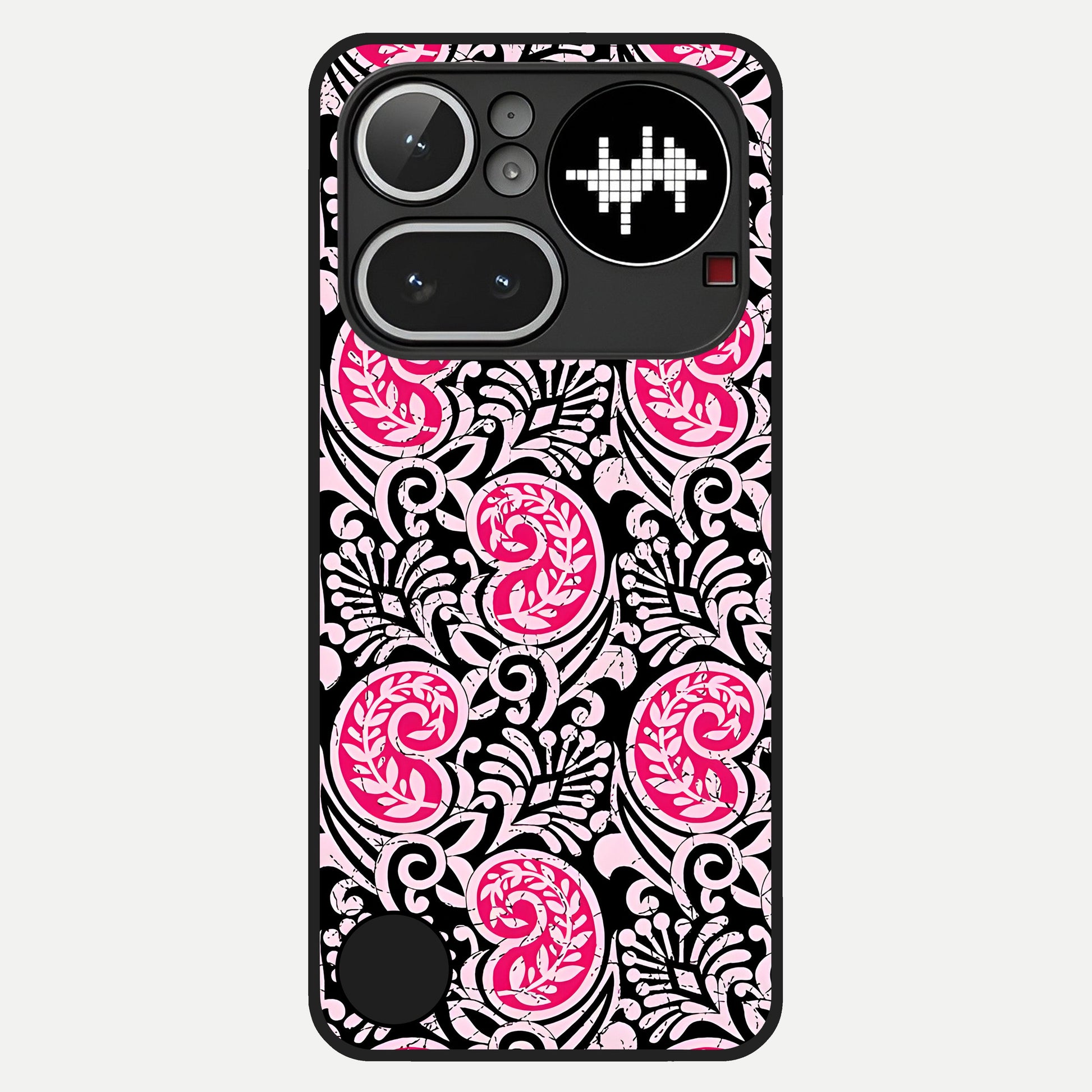  Crimson Paisley Charm Glass Case For Nothing Phone 4A Pro back cover – full design glossy printed glass finish