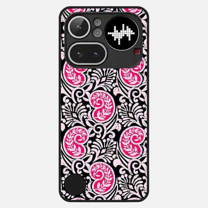  Crimson Paisley Charm Glass Case For Nothing Phone 4A Pro back cover – full design glossy printed glass finish