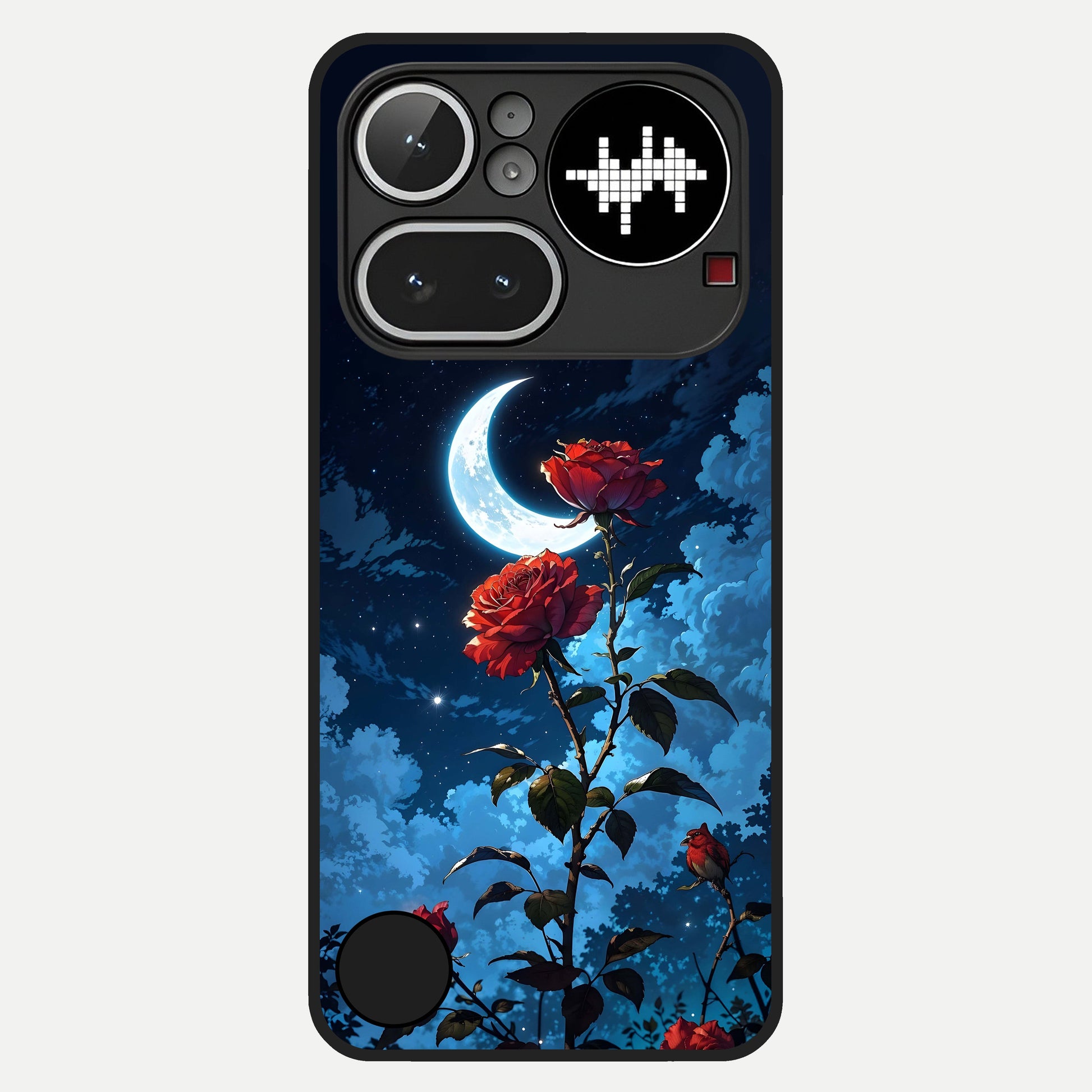  Crimson Rose Moon Glass Case For Nothing Phone 4A Pro back cover – full design glossy printed glass finish
