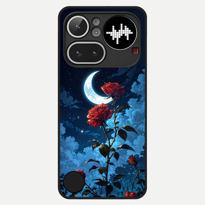  Crimson Rose Moon Glass Case For Nothing Phone 4A Pro back cover – full design glossy printed glass finish