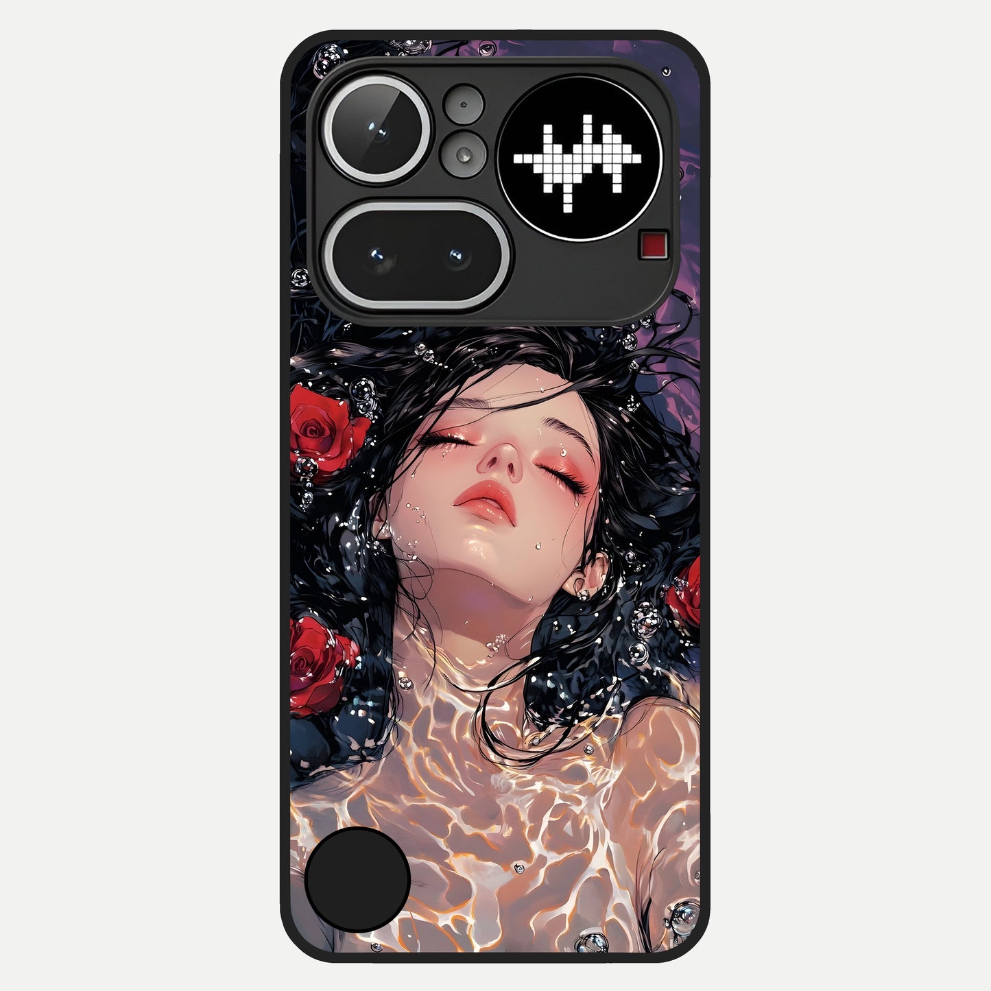  Crimson Rose Serenity Glass Case For Nothing Phone 4A Pro back cover – full design glossy printed glass finish