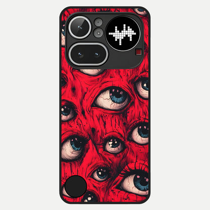  Crimson Watch Eyes Glass Case For Nothing Phone 4A Pro back cover – full design glossy printed glass finish