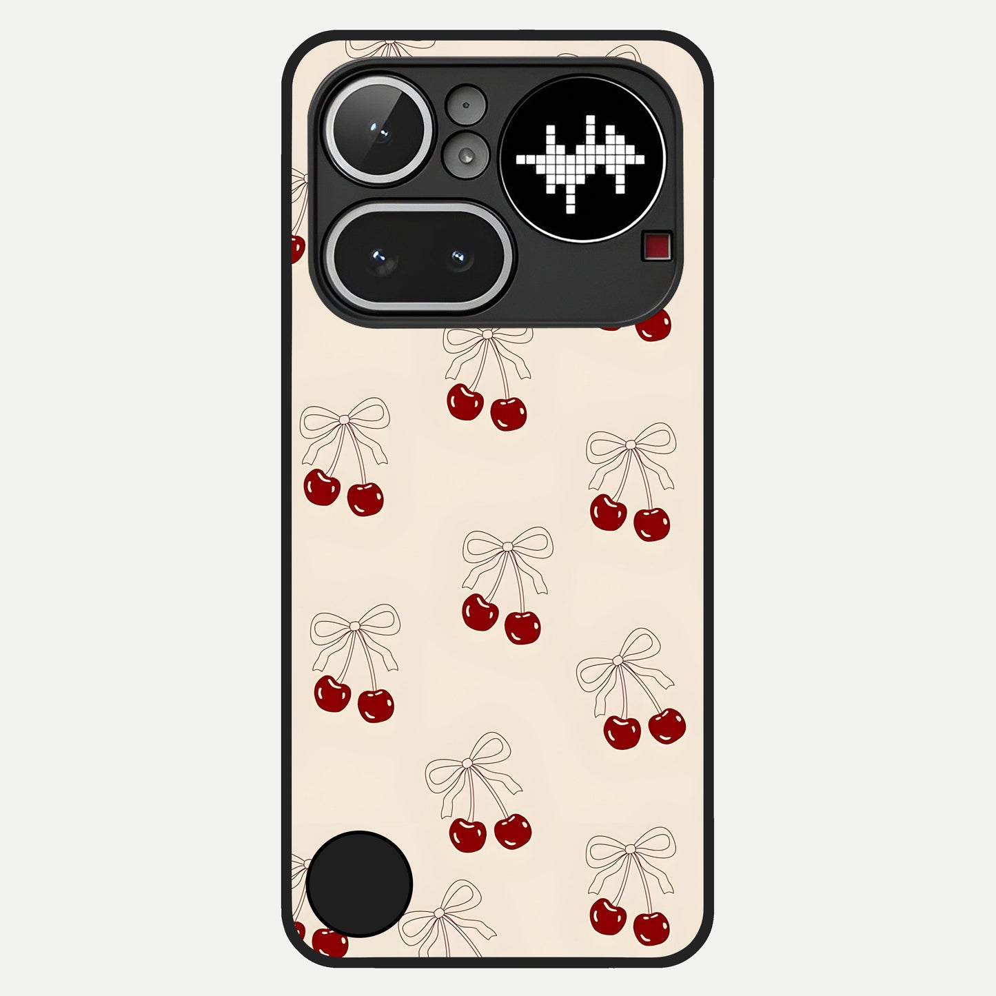  Cute Cherry Pattern Glass Case For Nothing Phone 4A Pro back cover – full design glossy printed glass finish