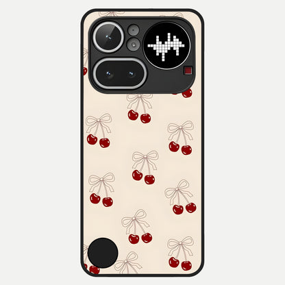  Cute Cherry Pattern Glass Case For Nothing Phone 4A Pro back cover – full design glossy printed glass finish